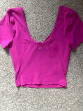 Lululemon Pink Scoop Neck Short Sleeve Align Tee- size 4